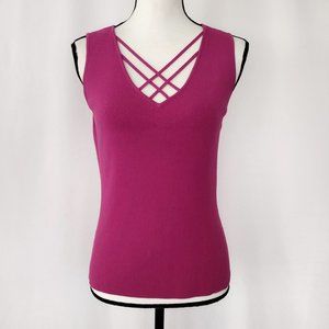 Vintage Y2K Purple Strappy Sleeveless Knit Top Size M